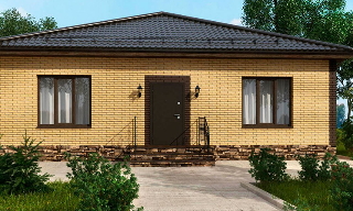 Проекты одноэтажных домов из кирпича | Строй-Мск - Сланцы от 3574 рублей