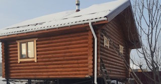 Баня из оцилиндрованного бревна под ключ в Сланцах - от 132730 рублей